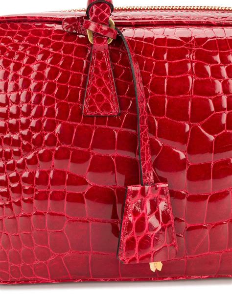 prada red crocodile bag|Prada cahier crocodile leather bag.